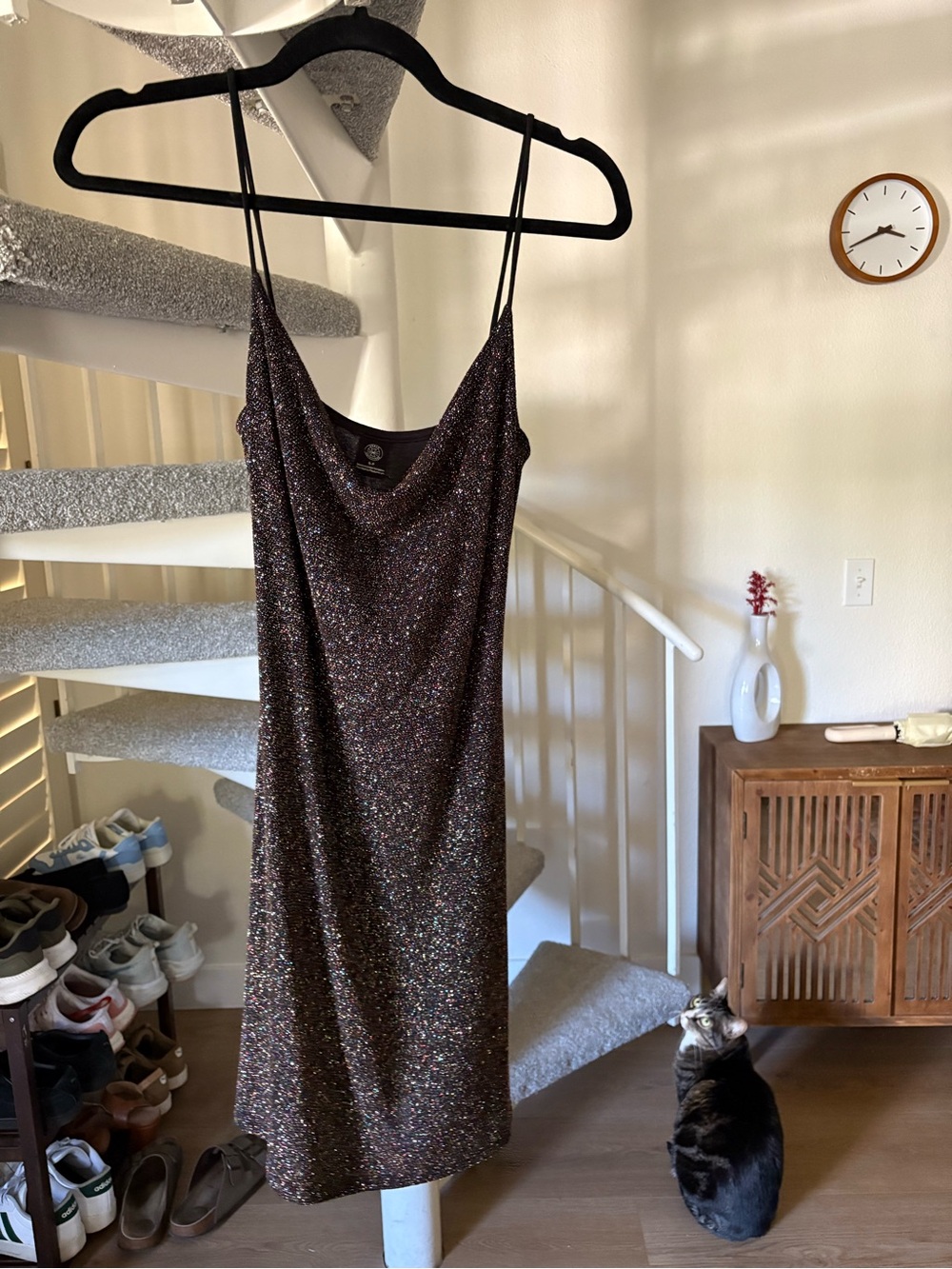 Urban Outfitters Sparkly Multicolor Slip Midi Dress